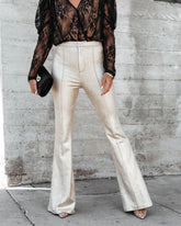 Kylie Faux Leather Pants - Gold